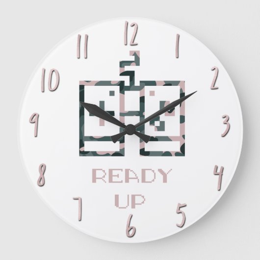 Roze Camouflage Game Controller klaar voor gamer Grote Klok (Voorkant)