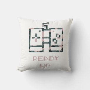 Roze camouflage gamecontroller klaar om te spelen  kussen