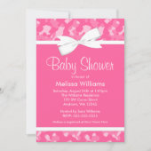 Roze Camouflage Gedrukt Bow Baby shower Kaart (Voorkant)