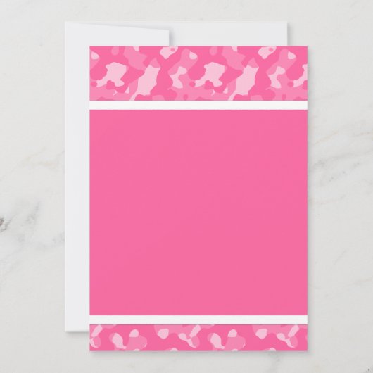 Roze Camouflage Gedrukt Bow Baby shower Kaart (Achterkant)