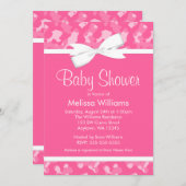 Roze Camouflage Gedrukt Bow Baby shower Kaart (Voorkant / Achterkant)