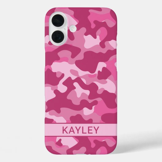 Roze Camouflage Gepersonaliseerd Case-Mate iPhone Case (Achterkant)
