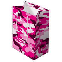 Roze camouflage Gift Bag