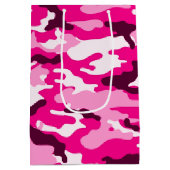 Roze camouflage Gift Bag Medium Cadeauzakje (Achterkant)