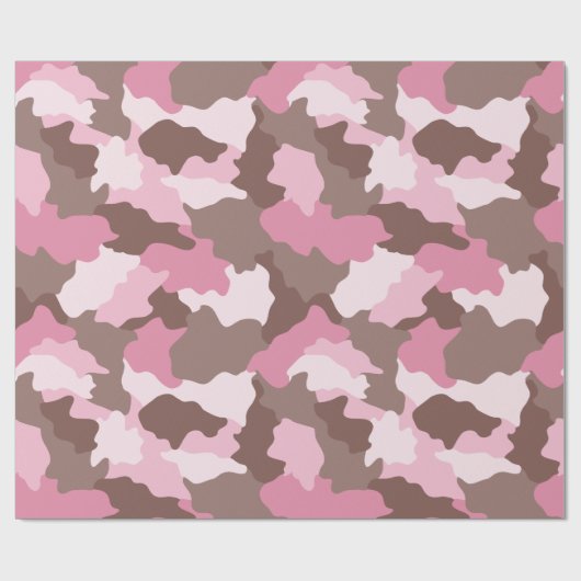 Roze Camouflage Girly Camo Cadeaupapier (Vlak)