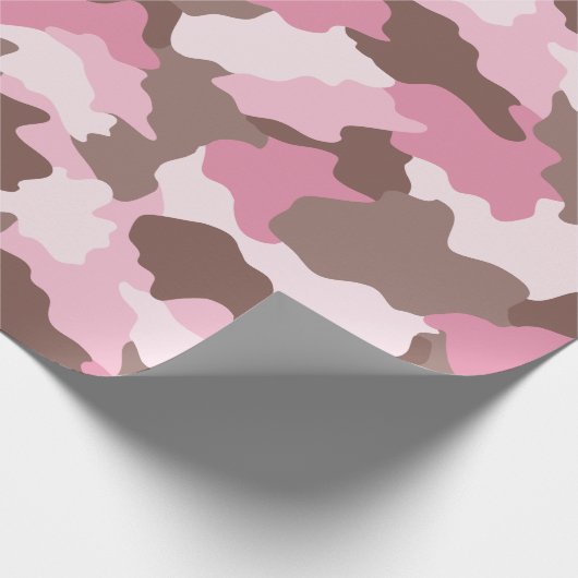 Roze Camouflage Girly Camo Cadeaupapier (Hoek)