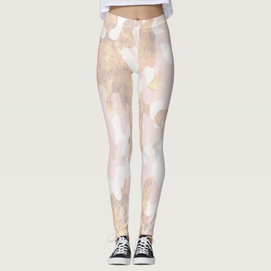 Roze camouflage Glitter Leggings (Voorkant)
