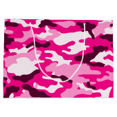 Roze camouflage Grote Gift Bag Groot Cadeauzakje (Achterkant)