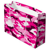 Roze camouflage Grote Gift Bag Groot Cadeauzakje (Achterkant Gekanteld)