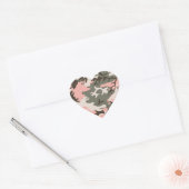 Roze Camouflage Hart Sticker (Envelop)
