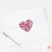 Roze camouflage hart sticker (Envelop)