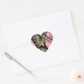 Roze Camouflage Hart Sticker (Envelop)