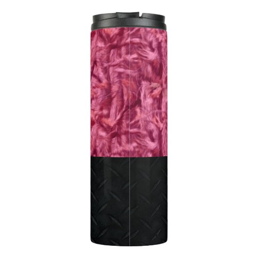 Roze Camouflage Herten Jacht Naam Vrouwen Tumbler Thermosbeker (Achterkant)