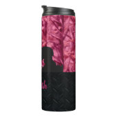 Roze Camouflage Herten Jacht Naam Vrouwen Tumbler Thermosbeker (Geroteerd rechts)