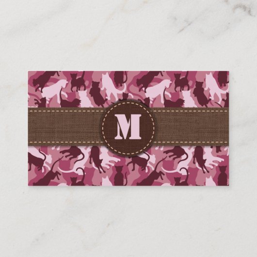 Roze Camouflage horizontaal Visitekaartje (Achterkant)