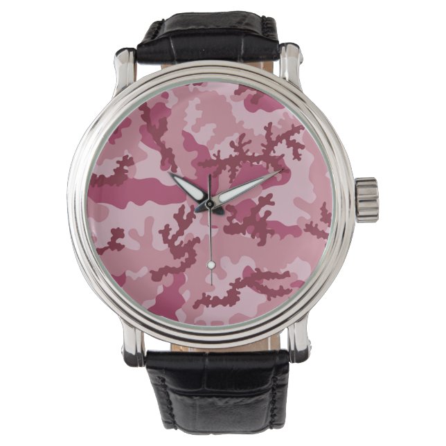 Roze camouflage horloge (Voorkant)