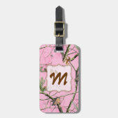 Roze Camouflage Hunting Girl Real Bagagelabel (Voorkant verticaal)