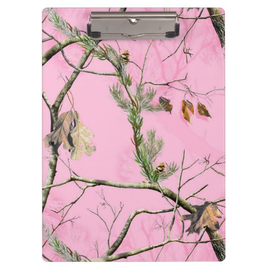 Roze Camouflage Hunting Girl Real Clip Board Klembord (Voorkant)