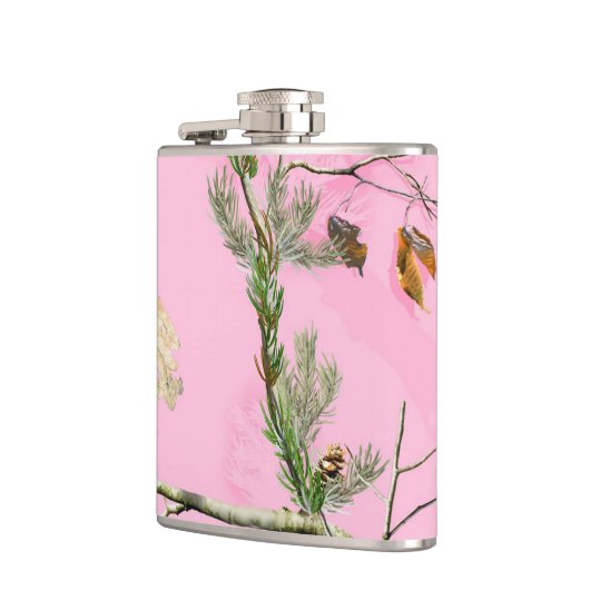 Roze Camouflage Hunting Girl Whiskey Flask Heupfles (Links)