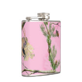 Roze Camouflage Hunting Girl Whiskey Flask Heupfles (Rechts)