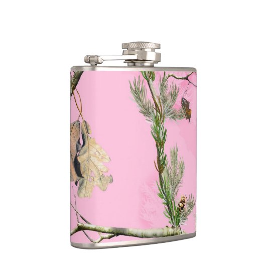 Roze Camouflage Hunting Girl Whiskey Flask Heupfles (Rechts)