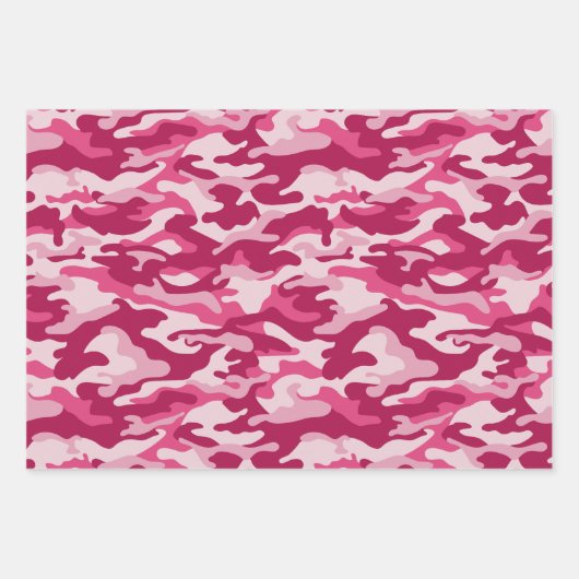 Roze Camouflage Inpakpapier Vel (Voorkant 2)