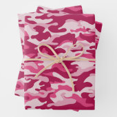 Roze Camouflage Inpakpapier Vel (In situ)