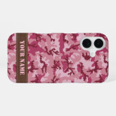 Roze Camouflage iPhone 16 Hoesje (Achterkant horizontaal)