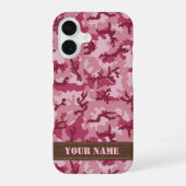 Roze Camouflage iPhone 16 Hoesje (Achterkant)