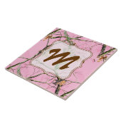 Roze Camouflage-jachtmonogram voor Camouflage Tegeltje (Zijkant)