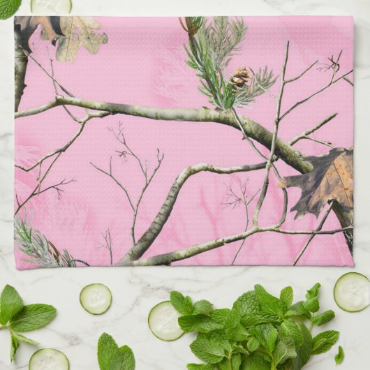 Roze Camouflage jager keukendoek Theedoek (Gevouwen)