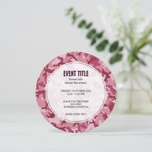 Roze camouflage kaart (Staand voorkant)