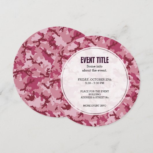 Roze camouflage kaart (Voorkant / Achterkant)