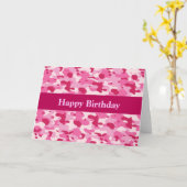 Roze Camouflage Kaart (Gele Bloem)