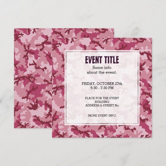 Roze camouflage kaart (Voorkant / Achterkant)