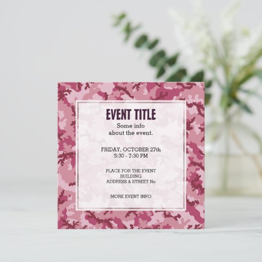 Roze camouflage kaart (Staand voorkant)