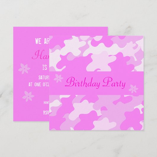 Roze Camouflage Kaart (Voorkant / Achterkant)