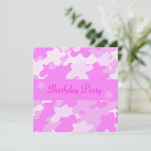 Roze Camouflage Kaart (Staand voorkant)