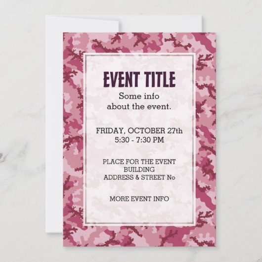 Roze camouflage kaart (Voorkant)