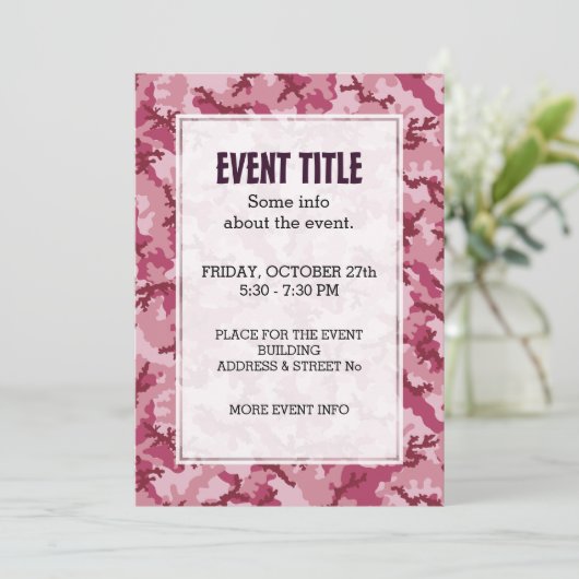 Roze camouflage kaart (Staand voorkant)