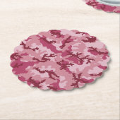 Roze camouflage kartonnen onderzetters (Gekanteld)