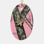 Roze Camouflage Keramisch Ornament (Links)