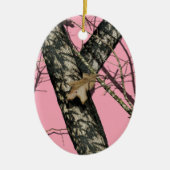 Roze Camouflage Keramisch Ornament (Voorkant)