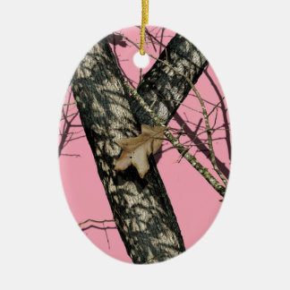 Roze Camouflage Keramisch Ornament
