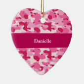 Roze Camouflage Keramisch Ornament (Rechts)