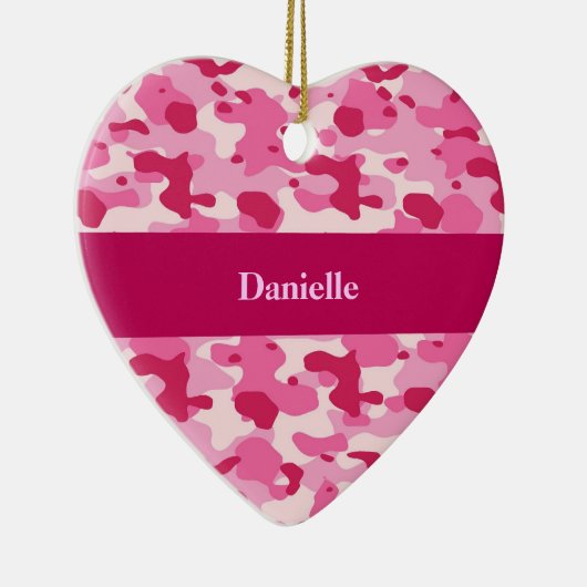 Roze Camouflage Keramisch Ornament (Rechts)