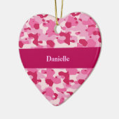 Roze Camouflage Keramisch Ornament (Links)
