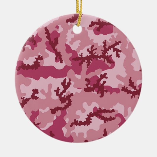 Roze camouflage keramisch ornament (Voorkant)
