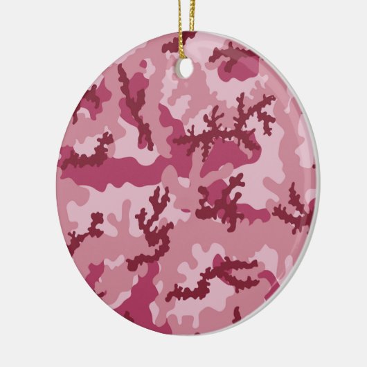 Roze camouflage keramisch ornament (Links)