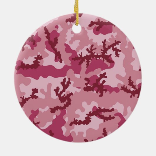 Roze camouflage keramisch ornament (Achterkant)